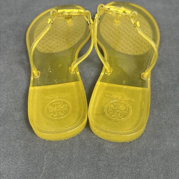 Tory Burch Mini Miller Jelly Flip Flop Thong Sandals Citrus Yellow Women's 7 - Picture 4 of 9